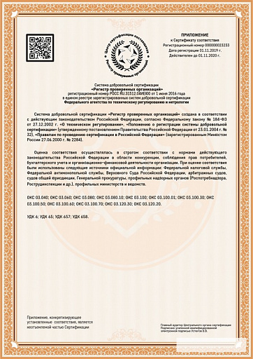 Сертификат соответствия РПО (1 ноября 2020)